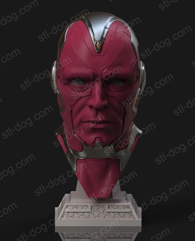 复仇者联盟3:无限战争 幻视 胸像 Vision Bust 3D打印图纸